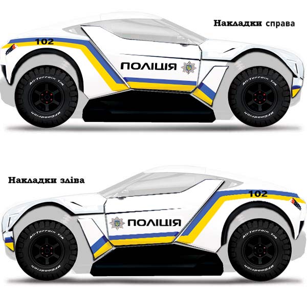 Накладки для ліжка-машини Allroad Police UA