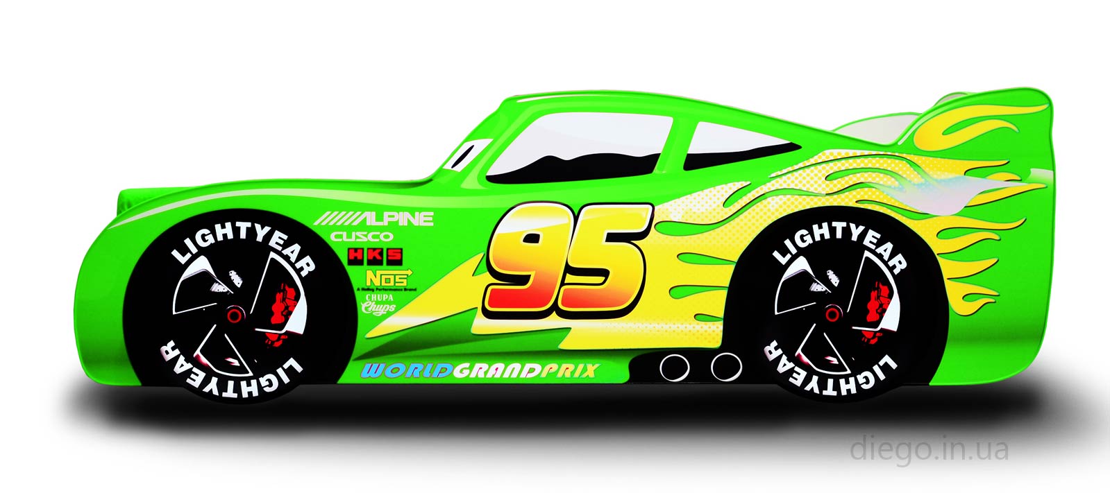 Кровать машина Флэш (Flash) может быть изготовлена ​​в зеленом цвете.