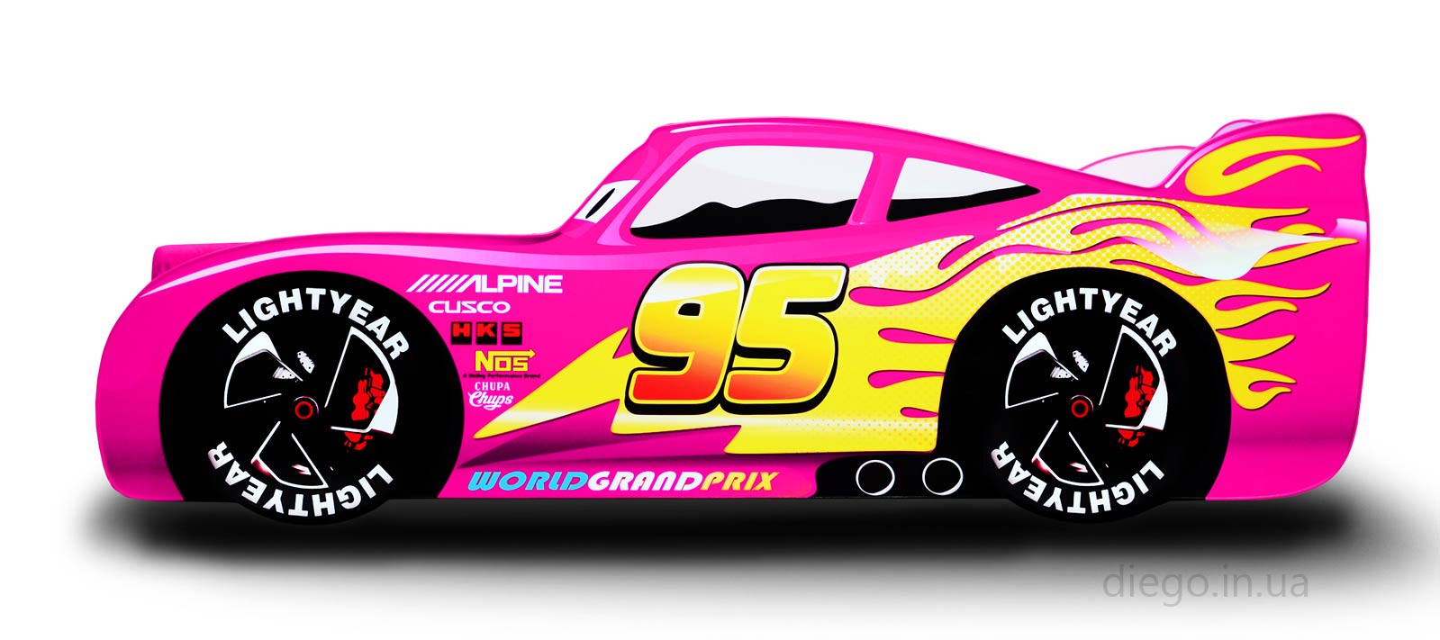 Кровать машина Флэш (Flash) может быть изготовлена ​​в розовом цвете.