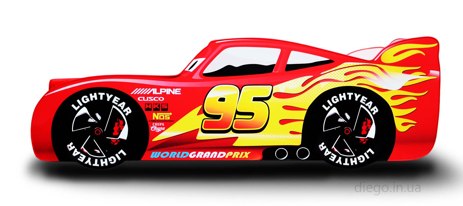 Кровать машина Флэш (Flash) может быть изготовлена ​​в красном цвете.